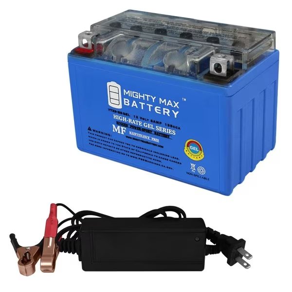 YTX9-BS GEL Replaces Polaris Outlaw 525 IRS 08-11 With 12V 2Amp Charger, Mighty Max Battery, Mfr#: MAX3833872
